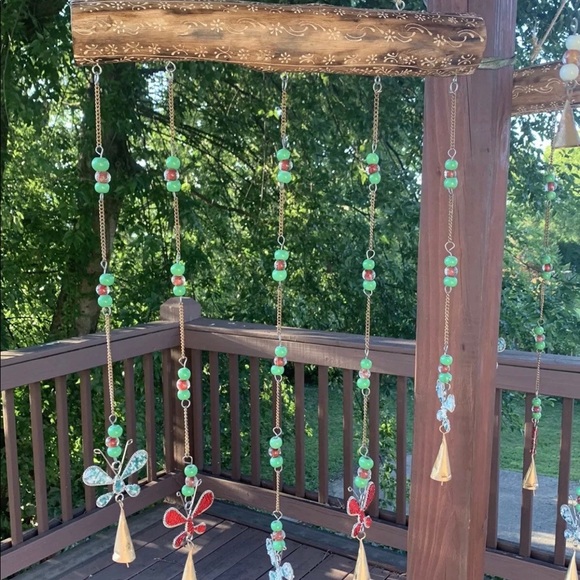 Beaded Dragonflies Wind Chime Sun Catcher Mobile - Picture 3 of 7
